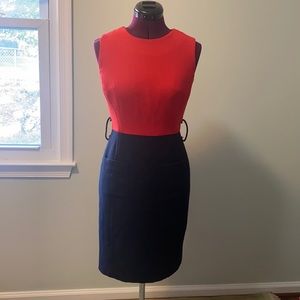 Milly color block red/black dress